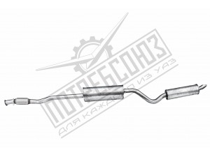 Глушитель с резонатором УАЗ ПАТРИОТ ЗМЗ 40905 ЕВРО 4 (с 2013 до 11.2016г.) НЕРЖАВЕЙКА (ТЕХНОКОМ) / 3163-1201008-01