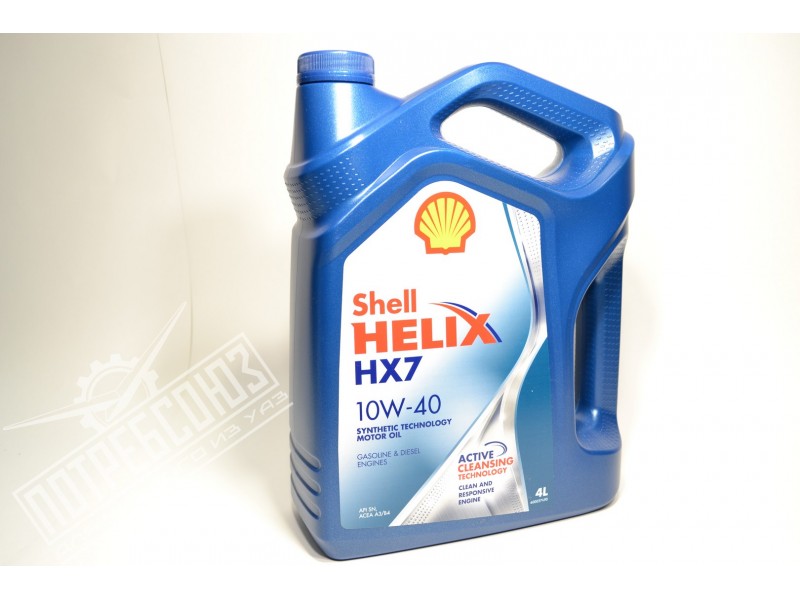 Масло моторное SHELL/Helix 10W/40 (4л) полусинтетика (HX7) / 550040315