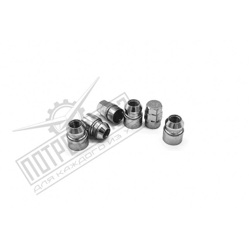 Секретки УАЗ для литого диска 14х1,5 (4 шт, 2 ключа) (Wheel Locking Nuts) / УАЗ (к-кт 4 шт. + 2 ключа)