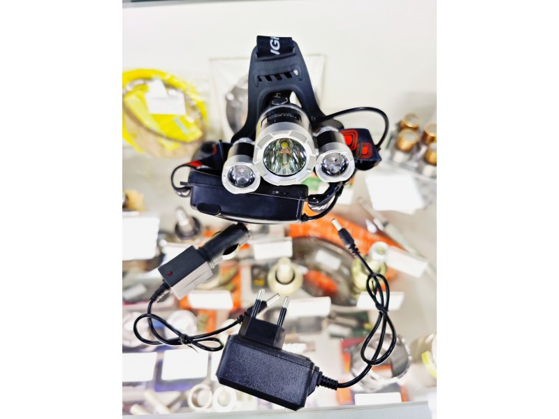 Фонарь светодиодный UPS POLICE налобный 9118 (2 аккумулятора, зарядка от прикуривателя или 220В) / 9118 фонарь налобный